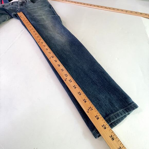 Escada Sport Selvedge Skinny Jeans Women Sz 36 / US 6 Blue Back Tie Flap Pockets - Picture 10 of 14